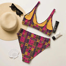 Ghanaian Kente Cloth Recycled High-Waisted Bikini - The Global Wanderer