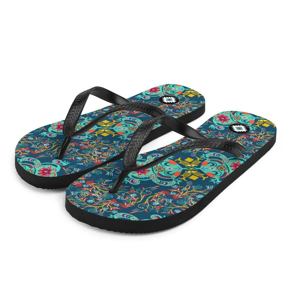 Chinese Folk Art Flip Flops - The Global Wanderer