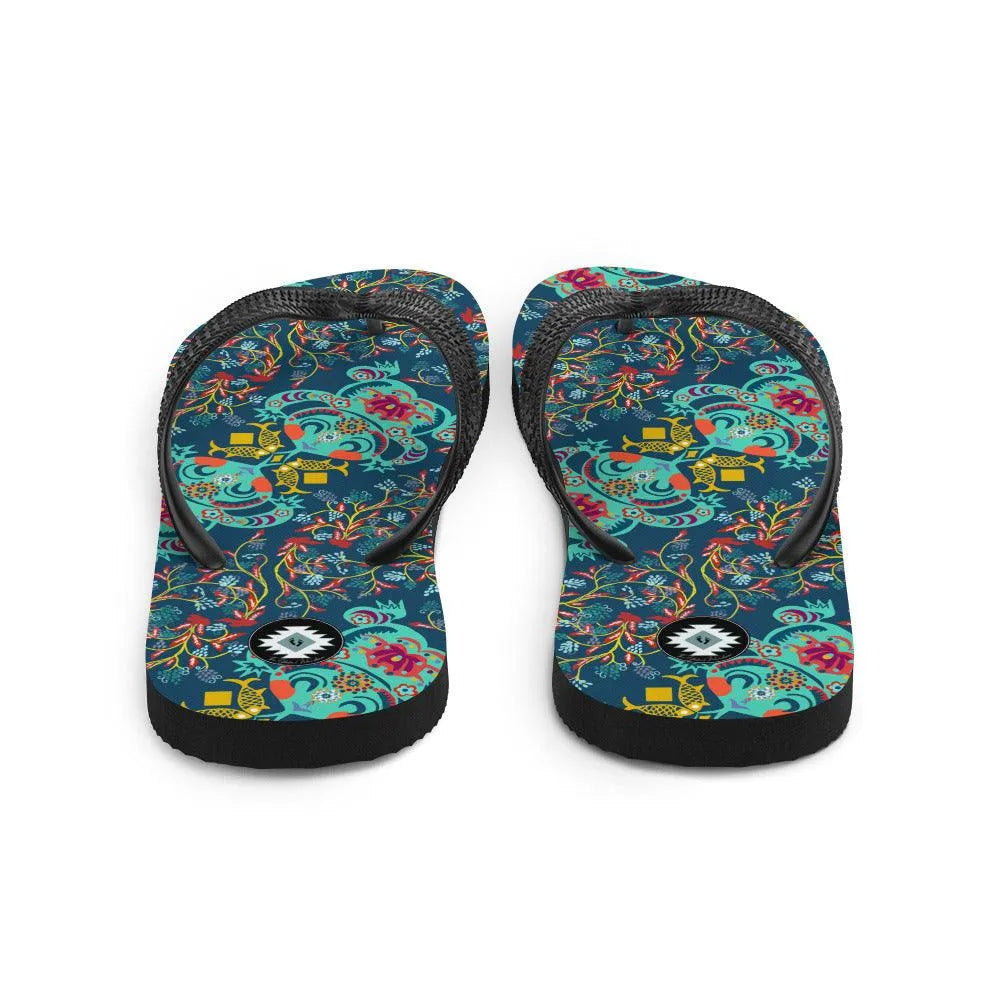 Chinese Folk Art Flip Flops - The Global Wanderer