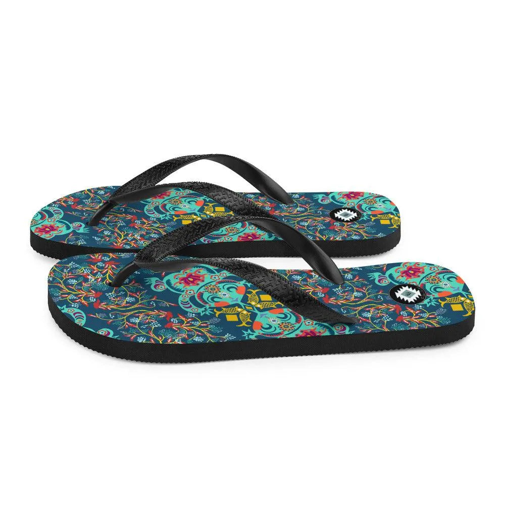 Chinese Folk Art Flip Flops - The Global Wanderer