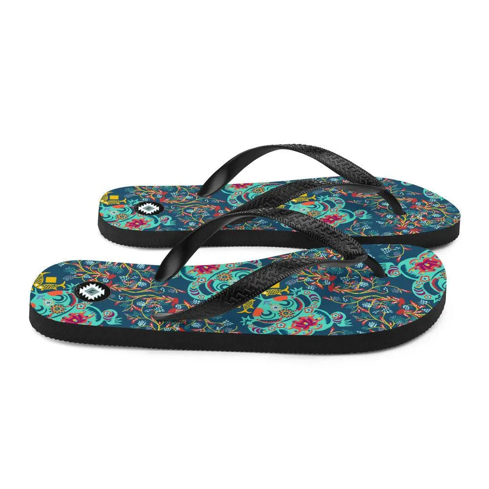 Chinese Folk Art Flip Flops - The Global Wanderer