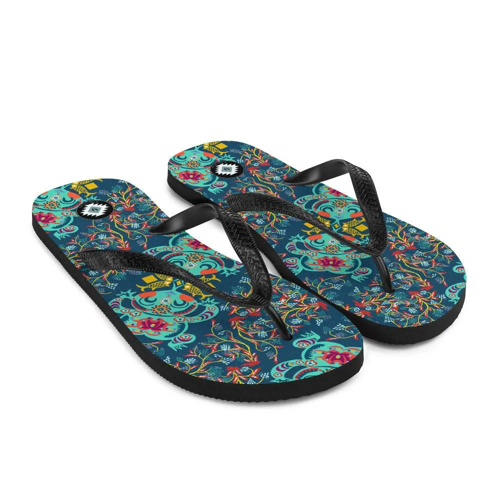 Chinese Folk Art Flip Flops - The Global Wanderer