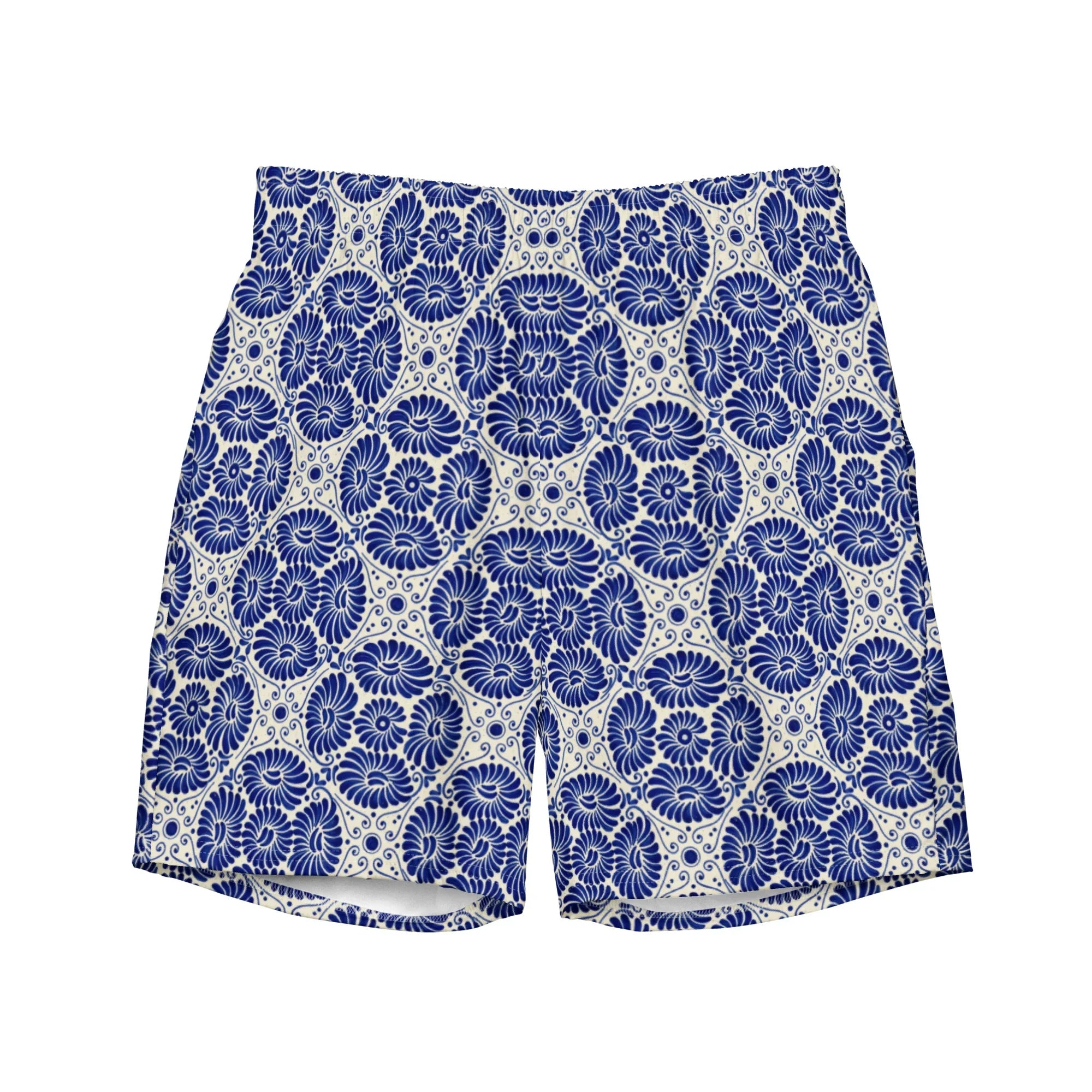 Cholula Talavera Tile Recycled Swim Trunks - The Global Wanderer