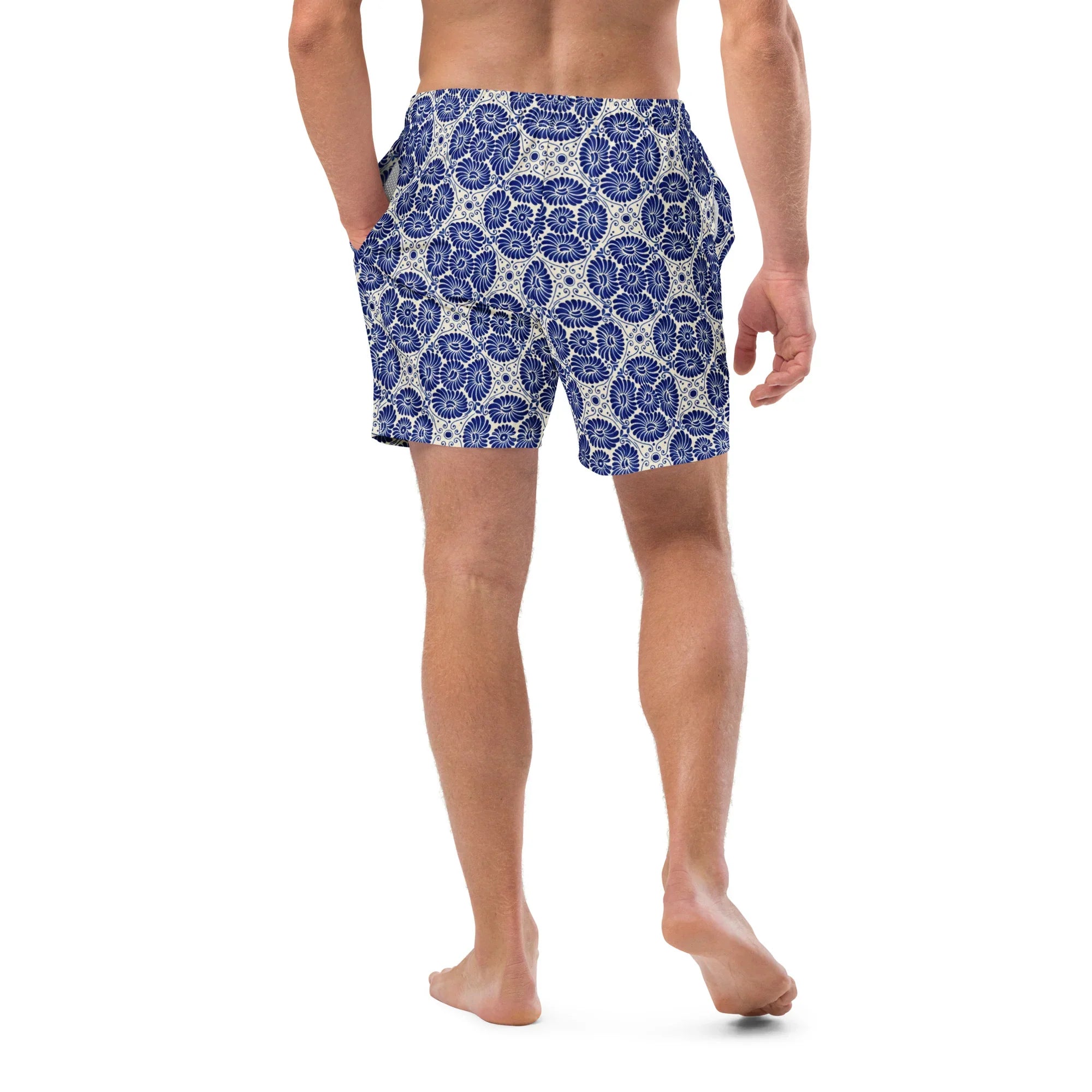 Cholula Talavera Tile Recycled Swim Trunks - The Global Wanderer
