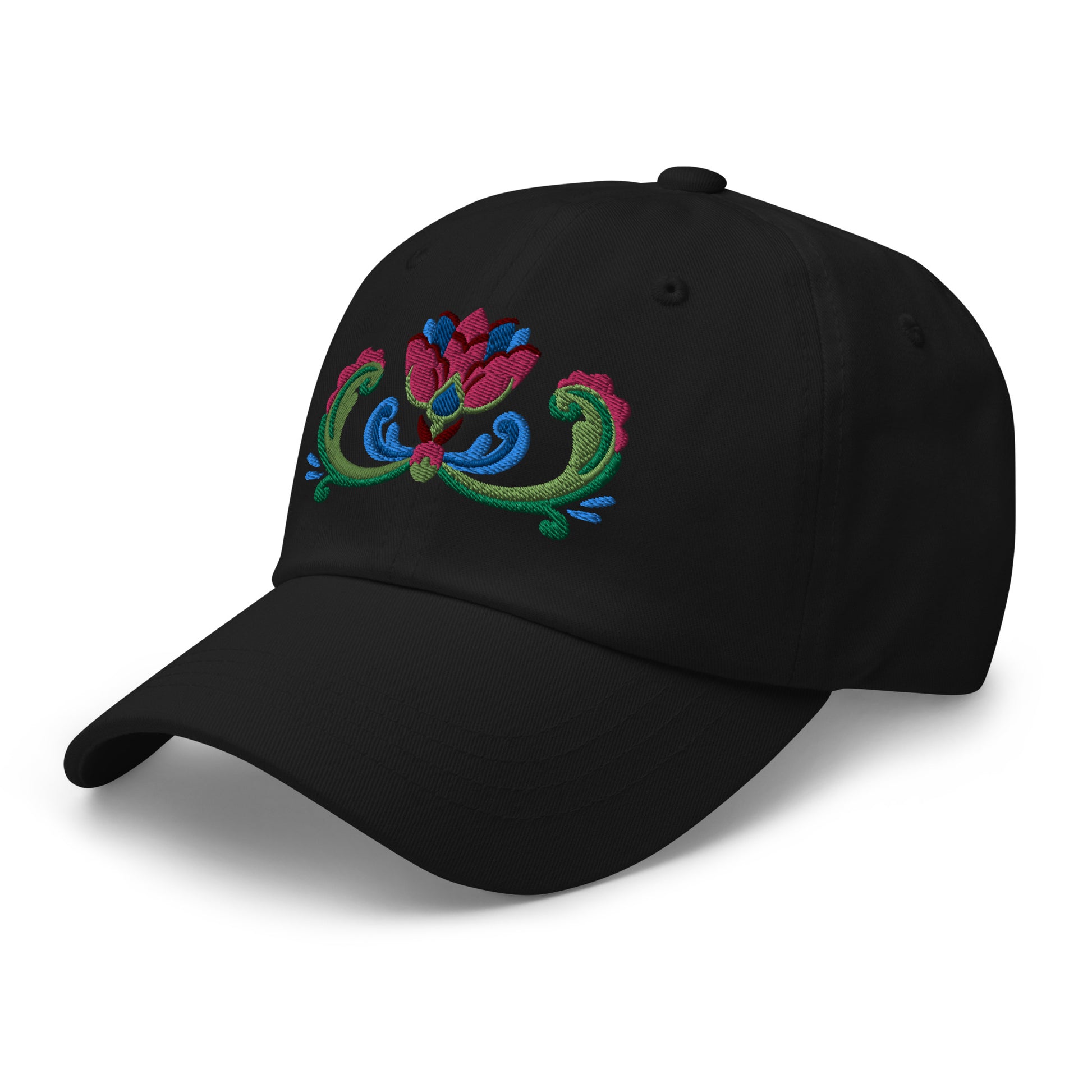 Norwegian Rosemaling Embroidered Dad Hat - The Global Wanderer