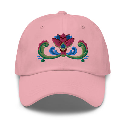 Norwegian Rosemaling Embroidered Dad Hat - The Global Wanderer