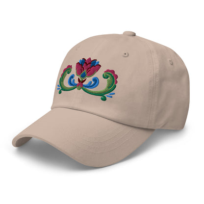 Norwegian Rosemaling Embroidered Dad Hat - The Global Wanderer