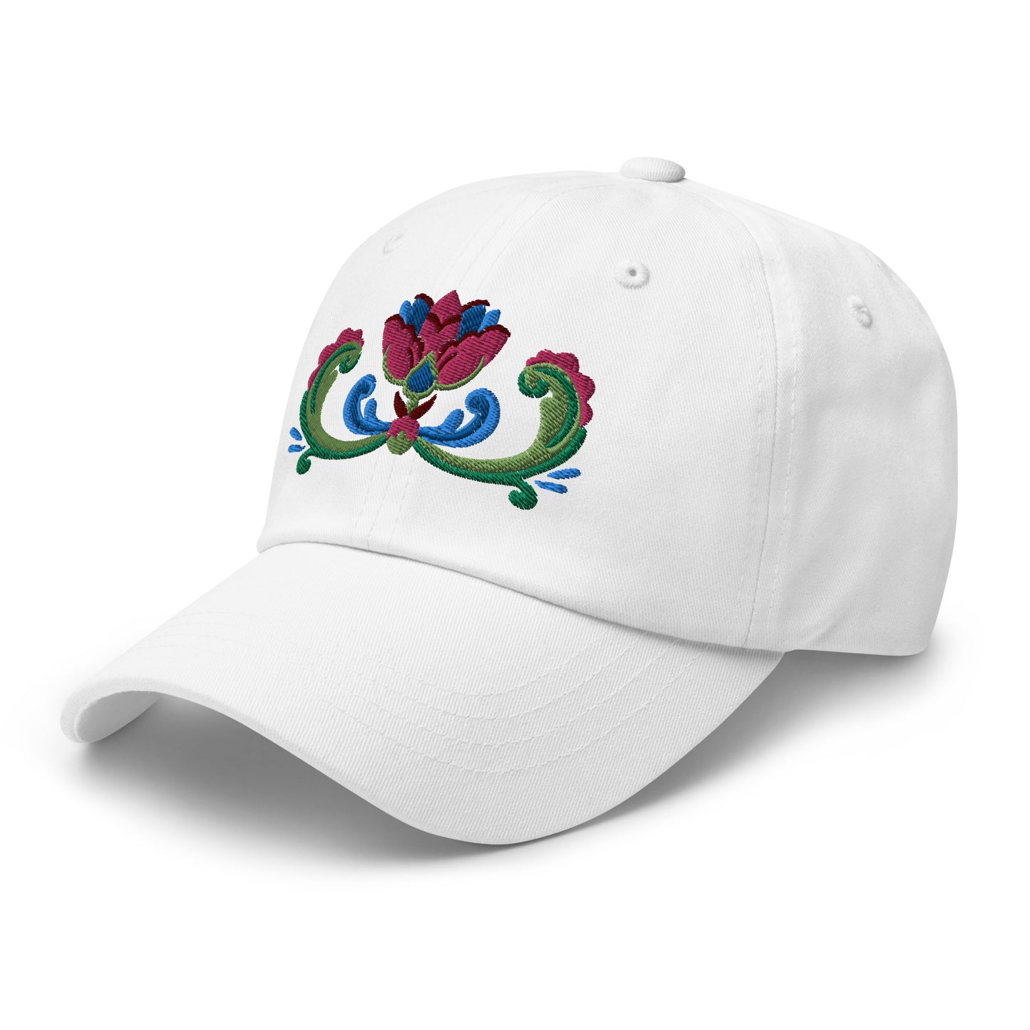 Norwegian Rosemaling Embroidered Dad Hat - The Global Wanderer