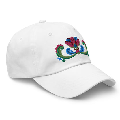 Norwegian Rosemaling Embroidered Dad Hat - The Global Wanderer