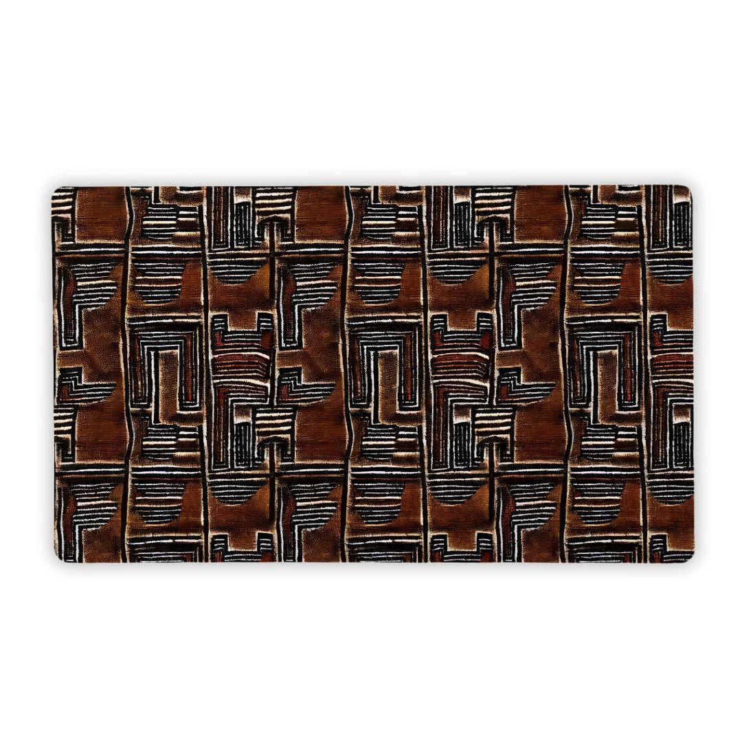 Cocoa Lines Mud Cloth Desk Mat - The Global Wanderer