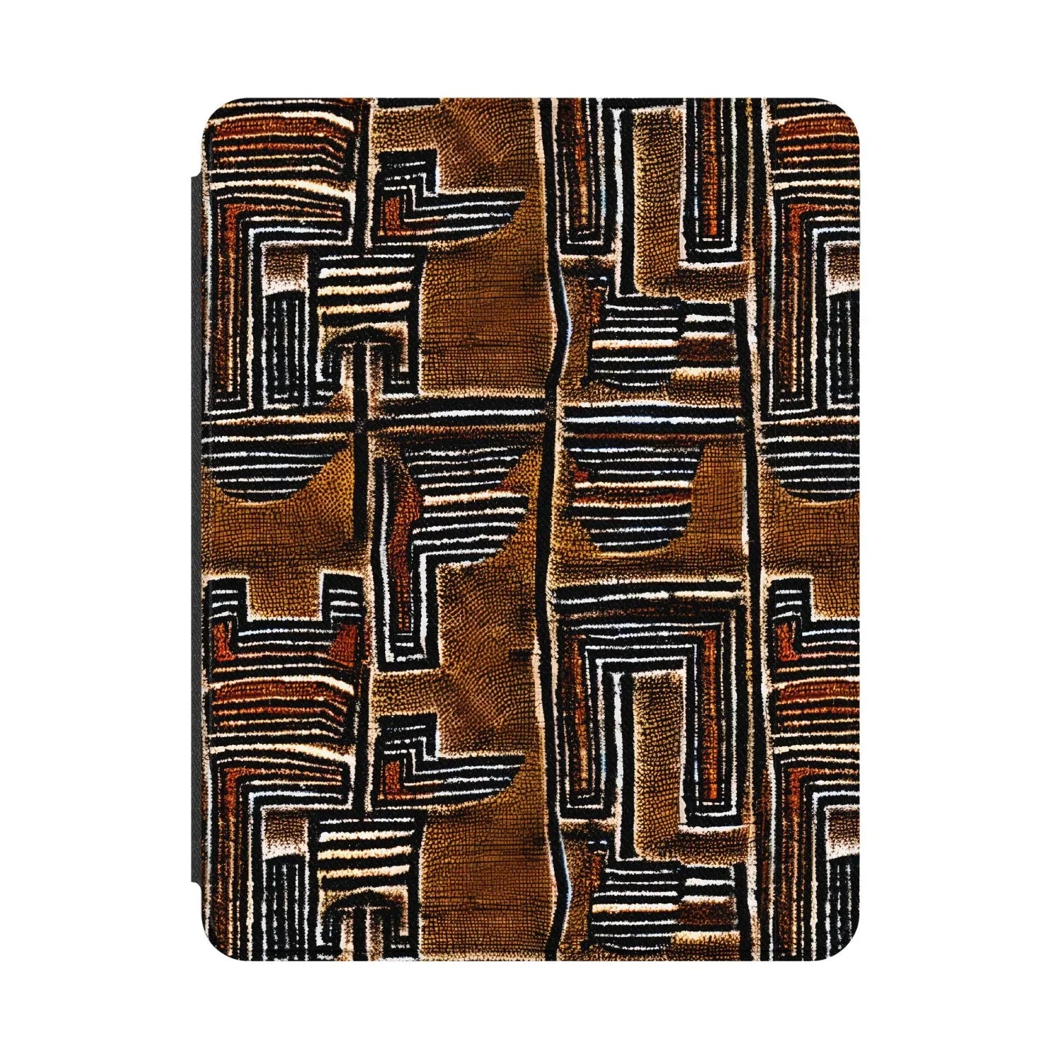 Cocoa Lines Mud Cloth iPad Case - The Global Wanderer