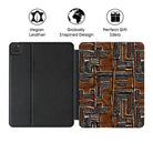 Cocoa Lines Mud Cloth iPad Case - The Global Wanderer