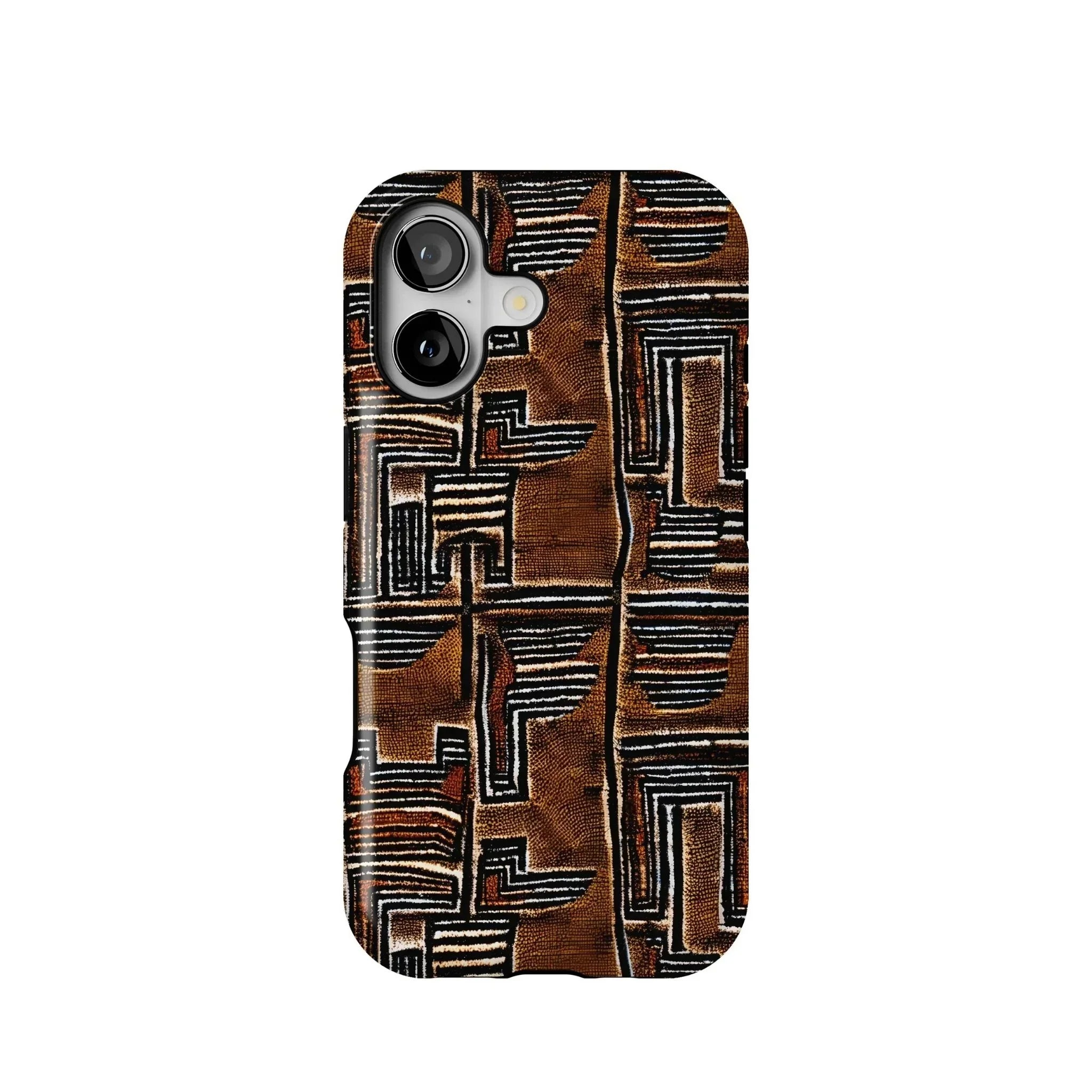 Cocoa Lines Mud Cloth Tough MagSafe iPhone Case - The Global Wanderer
