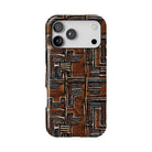 Cocoa Lines Mud Cloth Tough MagSafe iPhone Case - The Global Wanderer