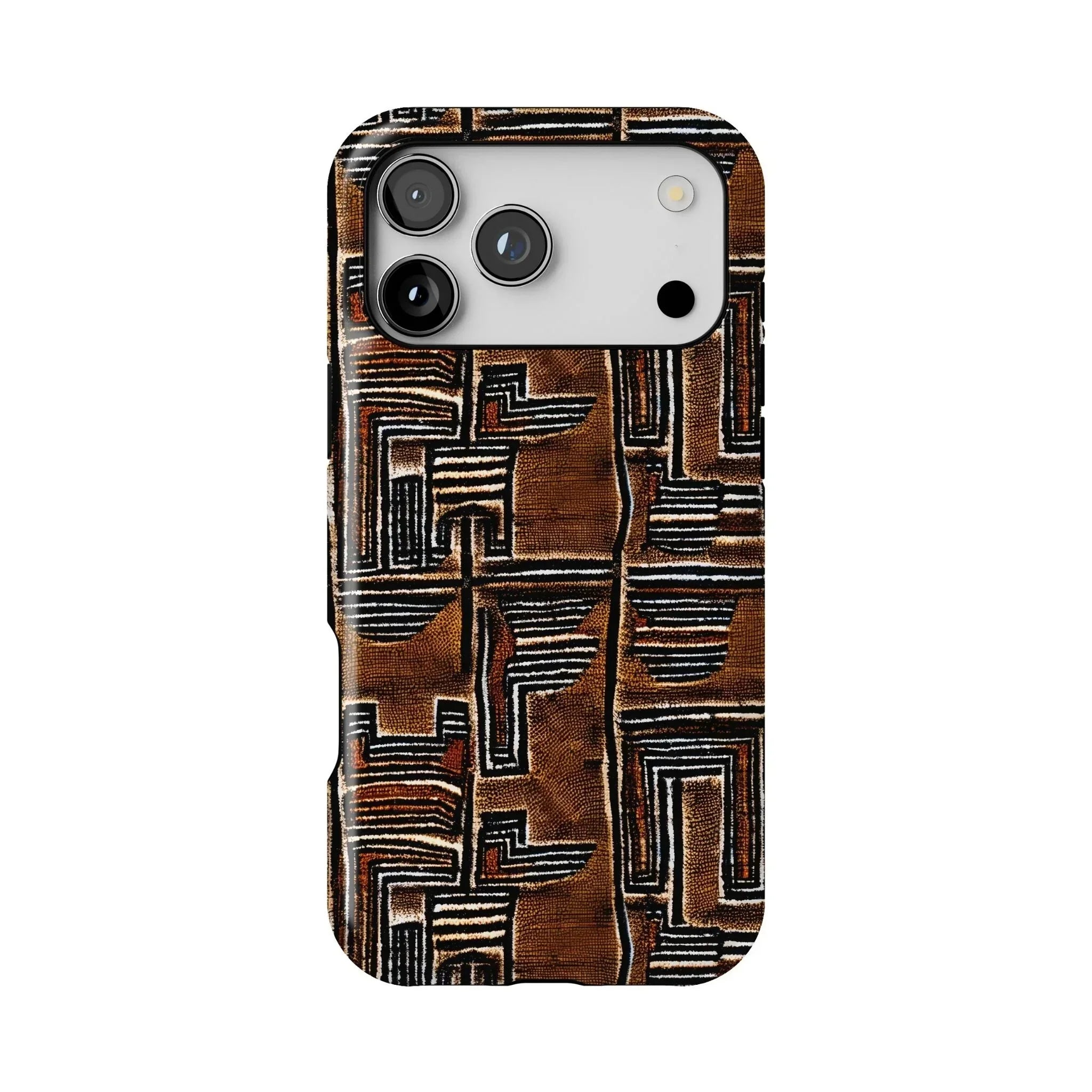 Cocoa Lines Mud Cloth Tough MagSafe iPhone Case - The Global Wanderer