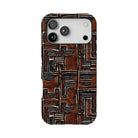 Cocoa Lines Mud Cloth Tough MagSafe iPhone Case - The Global Wanderer