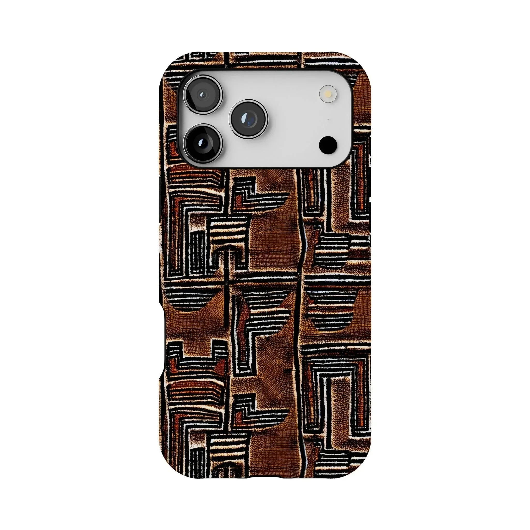 Cocoa Lines Mud Cloth Tough MagSafe iPhone Case - The Global Wanderer