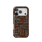 Cocoa Lines Mud Cloth Tough MagSafe iPhone Case - The Global Wanderer