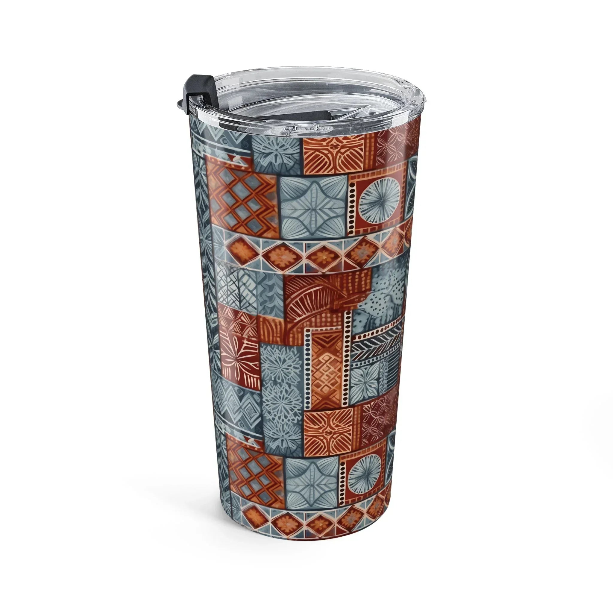 Coral Path Tapa Cloth Tumbler - The Global Wanderer