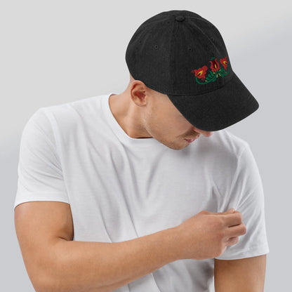 Hungarian Matyó Embroidered Denim Dad Hat