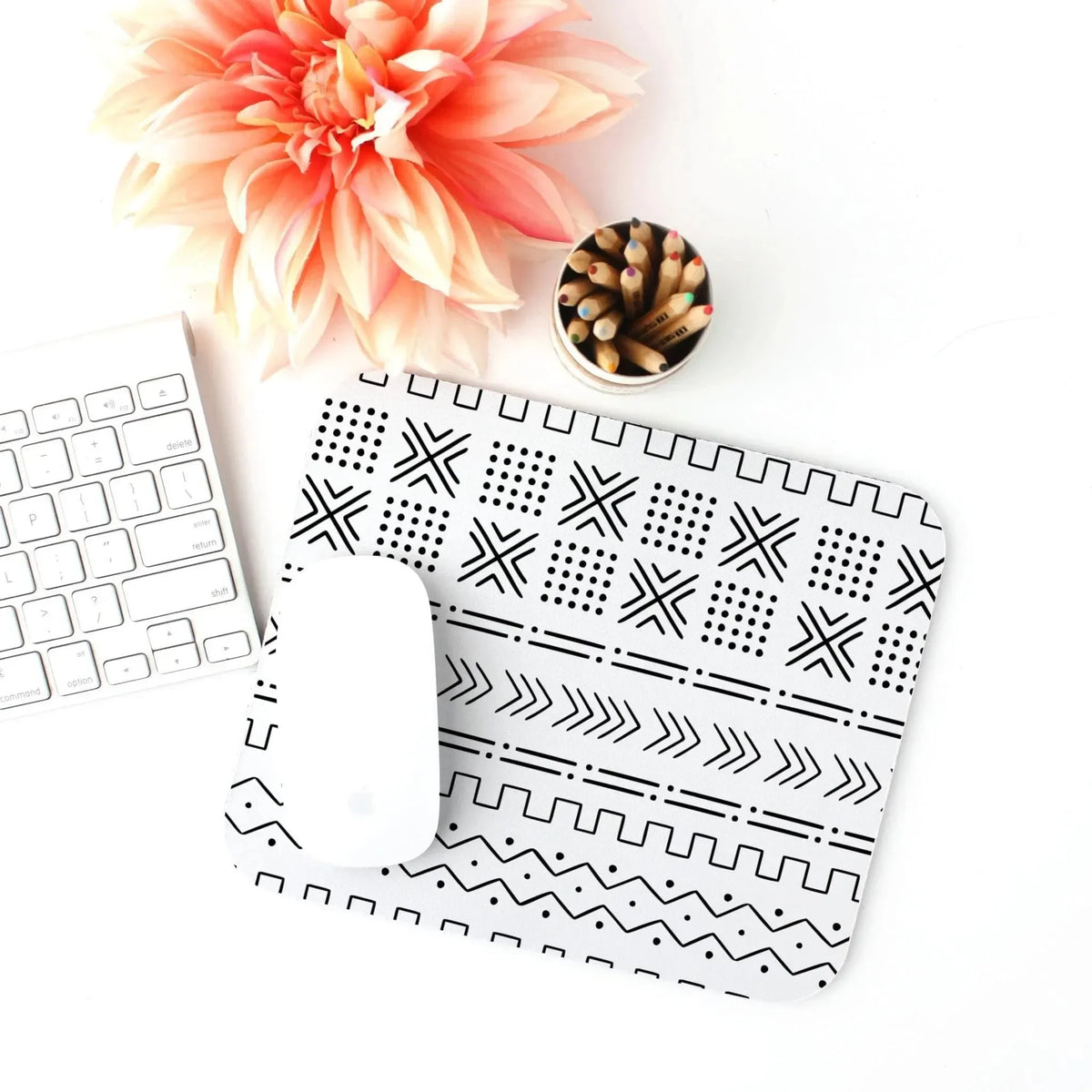 Djenné Ivory Mud Cloth Mouse Pad - The Global Wanderer