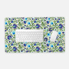 Gdańsk Blues Wycinanki Desk Mat over white - The Global Wanderer