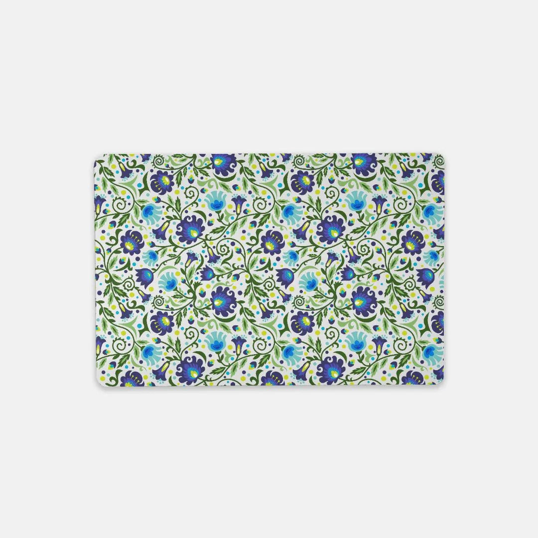 Gdańsk Blues Wycinanki Desk Mat over white - The Global Wanderer