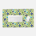 Gdańsk Blues Wycinanki Desk Mat over yellow - The Global Wanderer