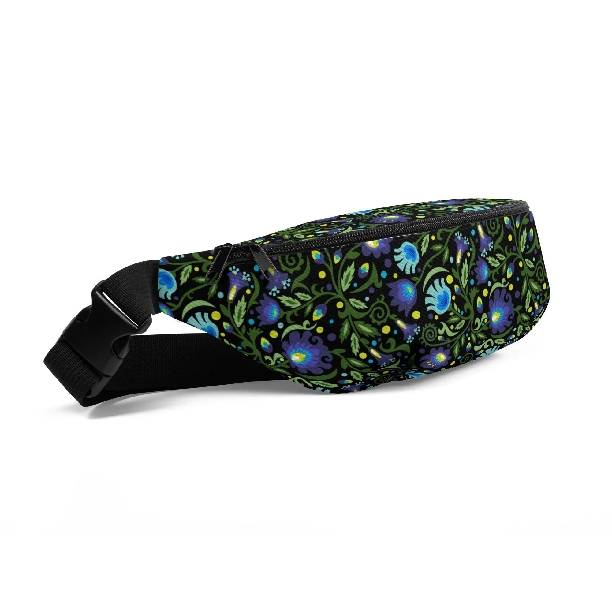 Gdańsk Blues Wycinanki Fanny Pack over black - The Global Wanderer