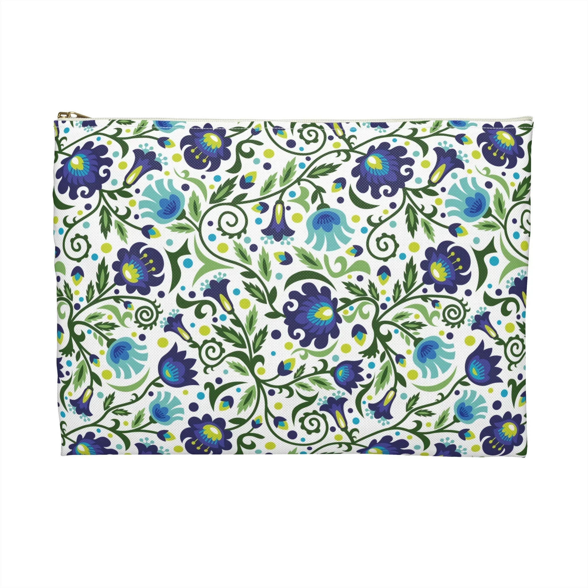 Gdańsk Blues Wycinanki Flat Pouch over white - The Global Wanderer