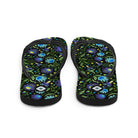 Gdańsk Blues Wycinanki Flip Flops over black - The Global Wanderer