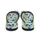 Gdańsk Blues Wycinanki Flip Flops over white - The Global Wanderer