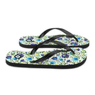 Gdańsk Blues Wycinanki Flip Flops over white - The Global Wanderer