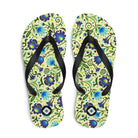 Gdańsk Blues Wycinanki Flip Flops over yellow - The Global Wanderer