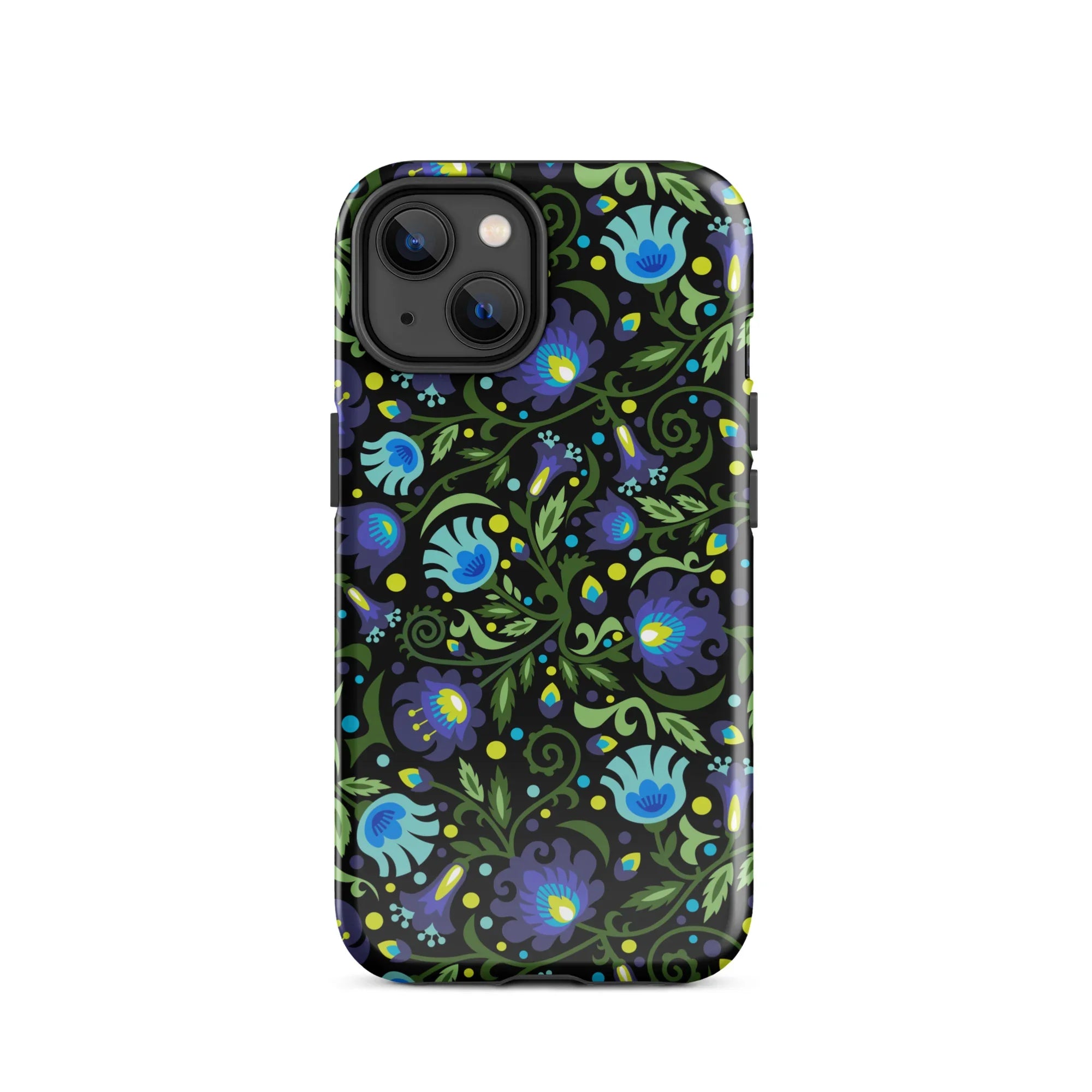 Gdańsk Blues Wycinanki iPhone Case over black - The Global Wanderer