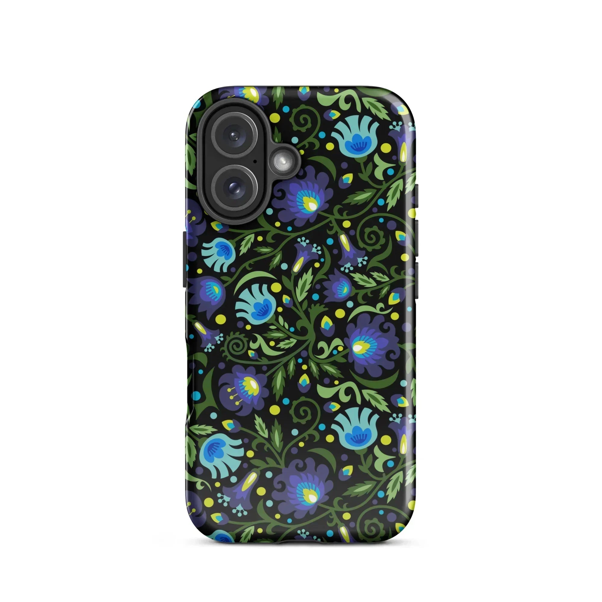 Gdańsk Blues Wycinanki iPhone Case over black - The Global Wanderer