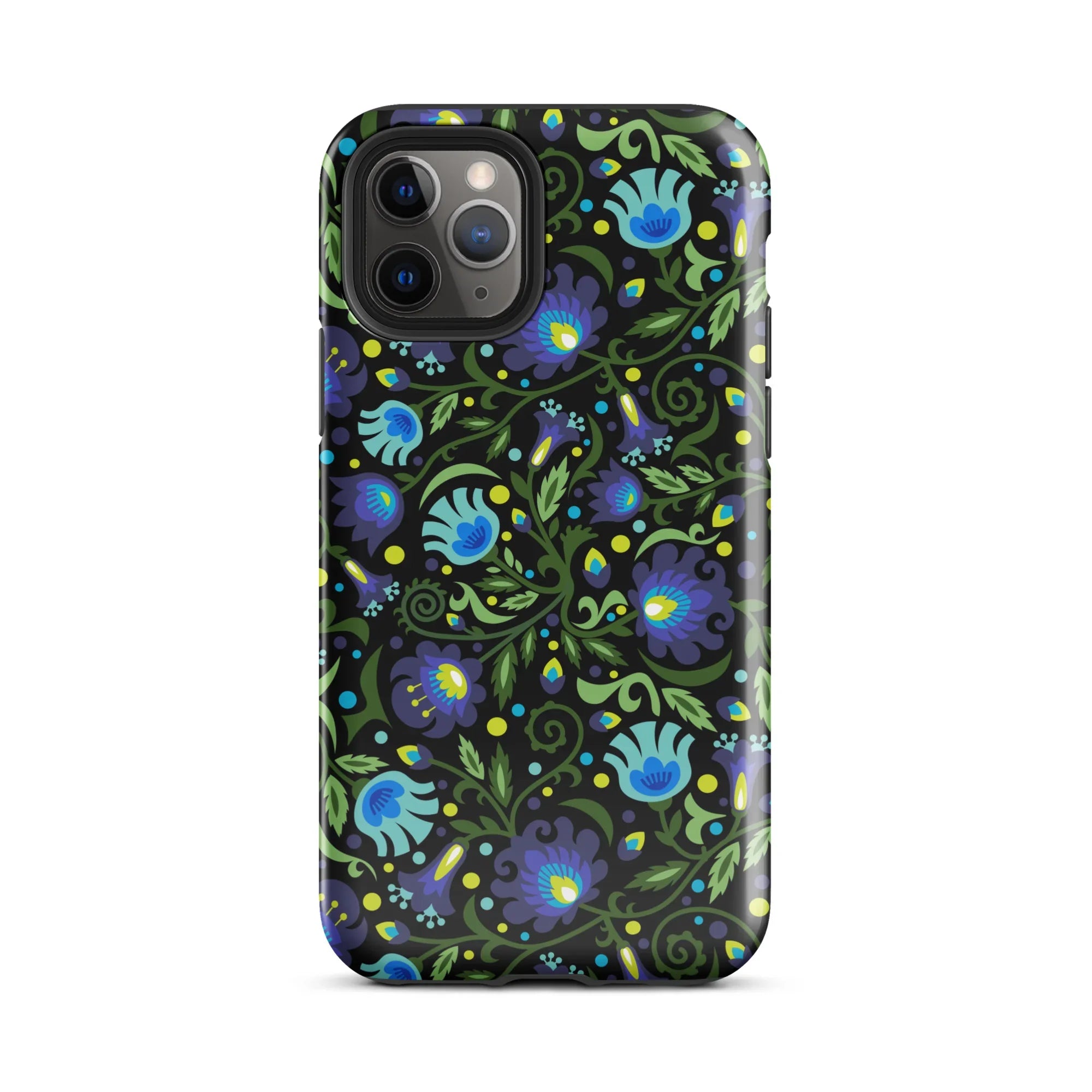 Gdańsk Blues Wycinanki iPhone Case over black - The Global Wanderer