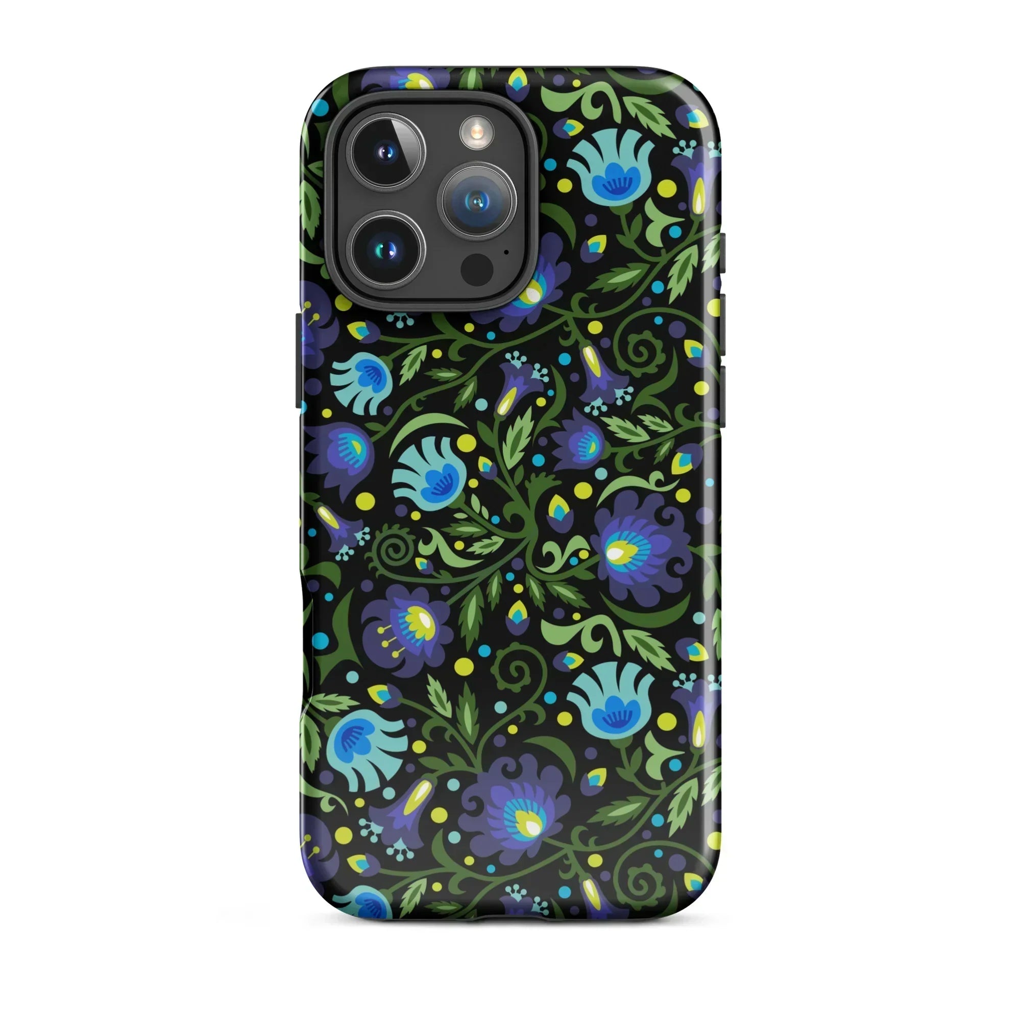 Gdańsk Blues Wycinanki iPhone Case over black - The Global Wanderer