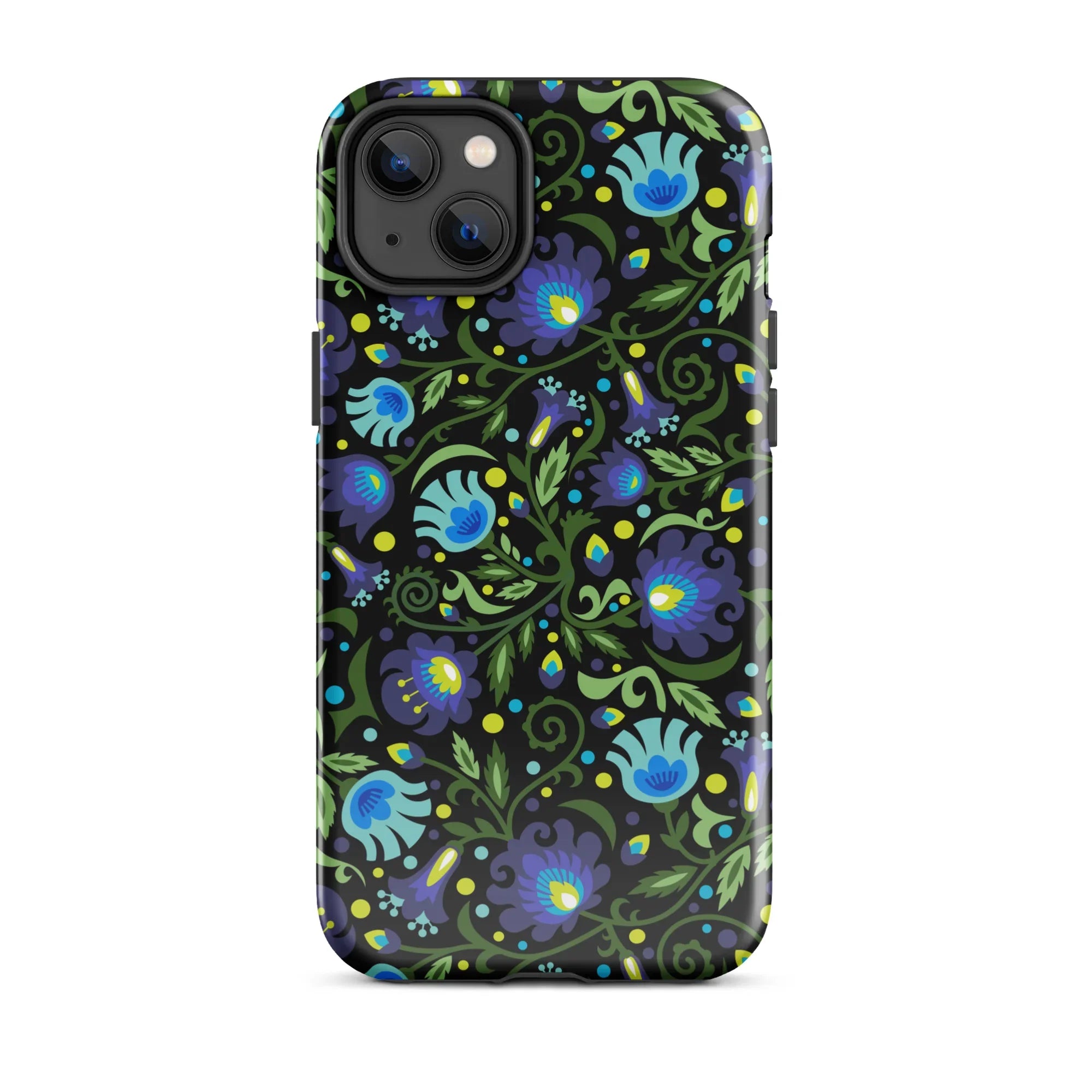 Gdańsk Blues Wycinanki iPhone Case over black - The Global Wanderer