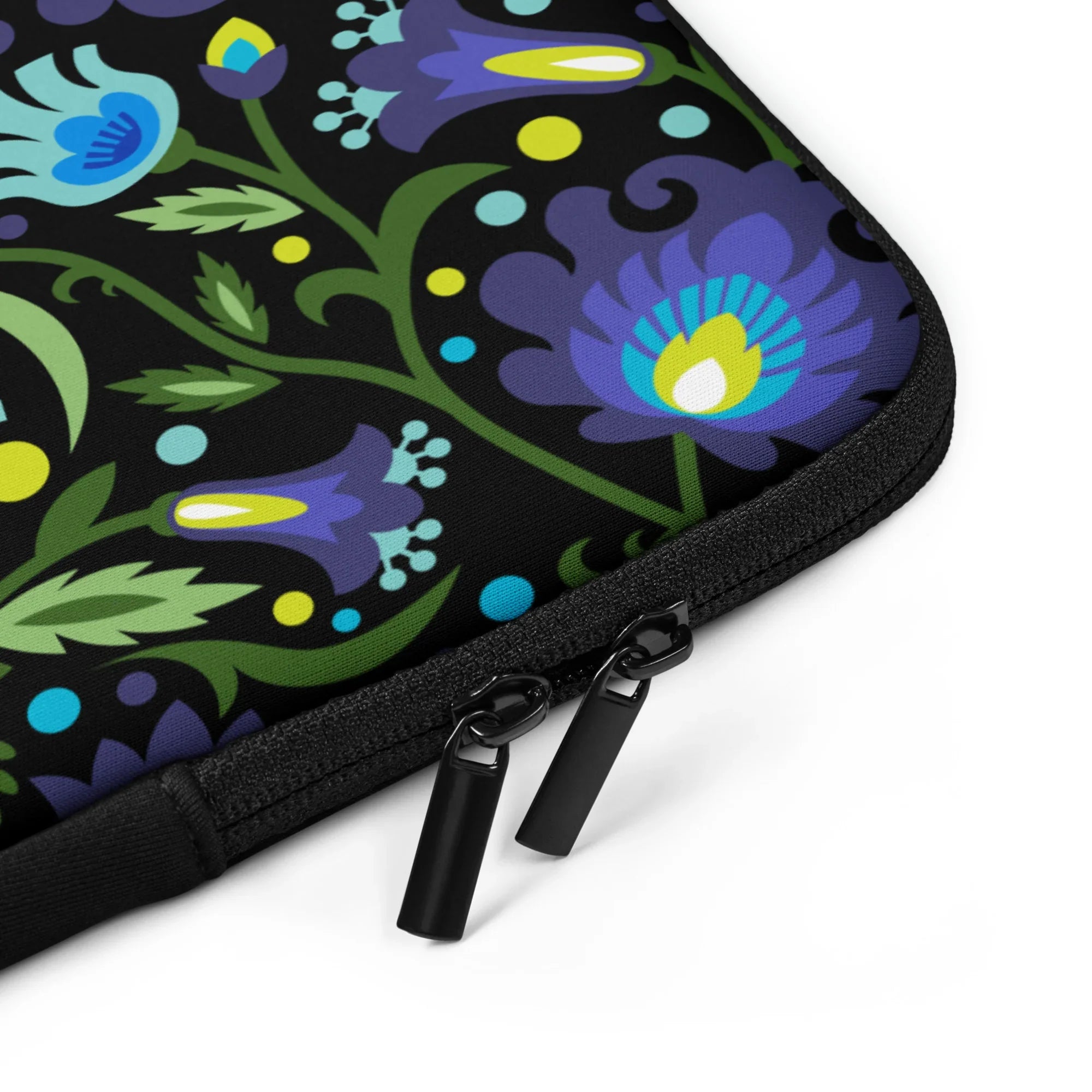 Gdańsk Blues Wycinanki Laptop Case over black - The Global Wanderer