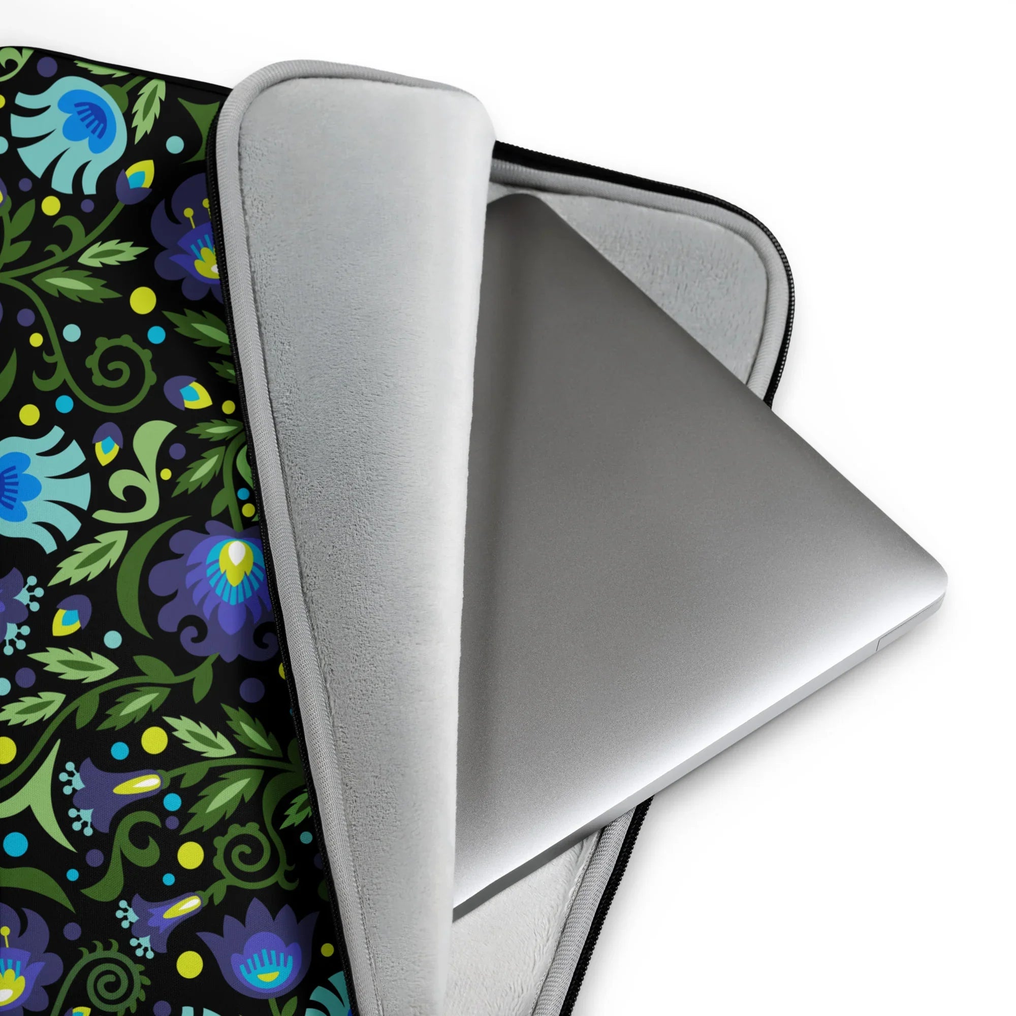 Gdańsk Blues Wycinanki Laptop Case over black - The Global Wanderer