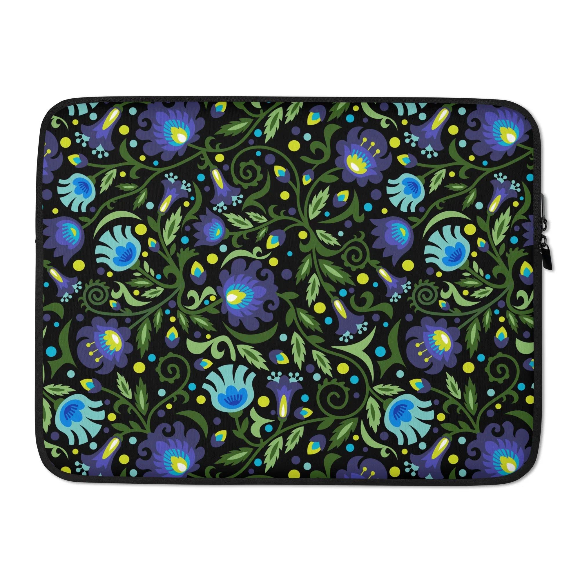 Gdańsk Blues Wycinanki Laptop Case over black - The Global Wanderer