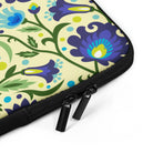 Gdańsk Blues Wycinanki Laptop Case over yellow - The Global Wanderer