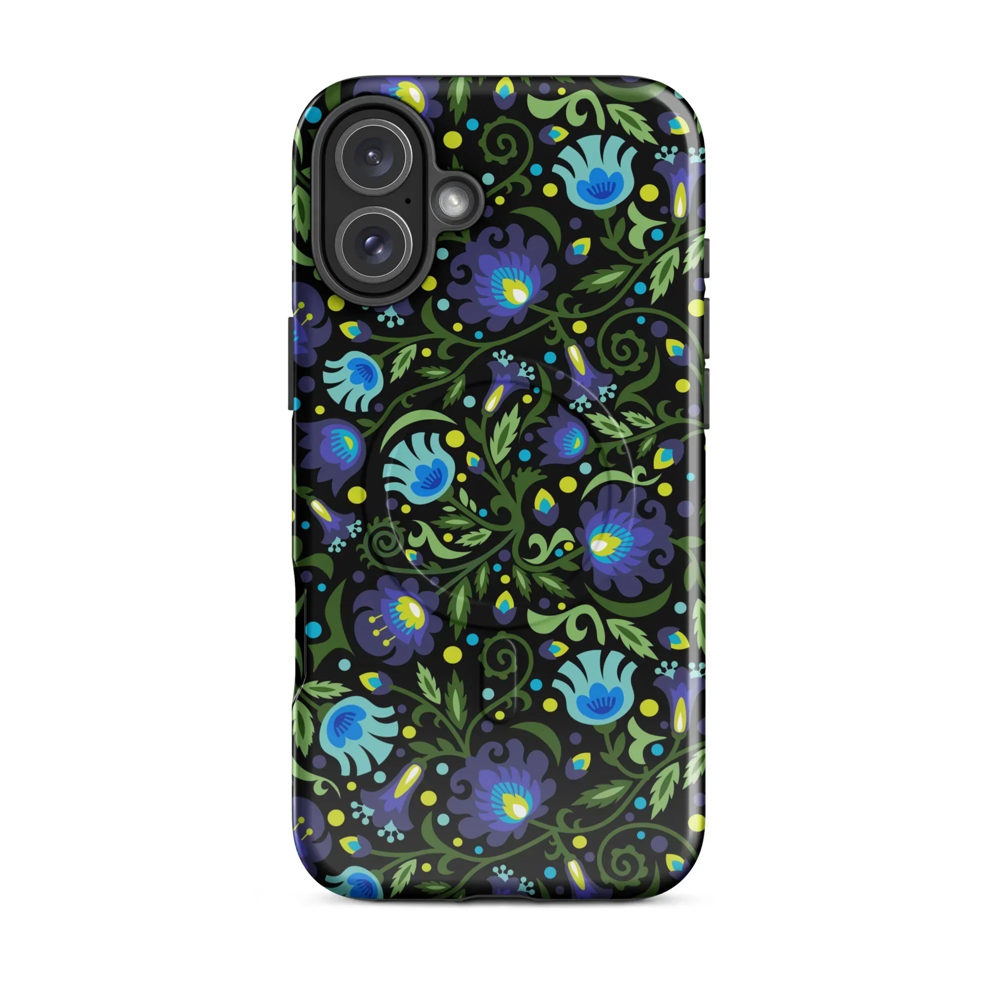 Gdańsk Blues Wycinanki MagSafe iPhone Case over black - The Global Wanderer