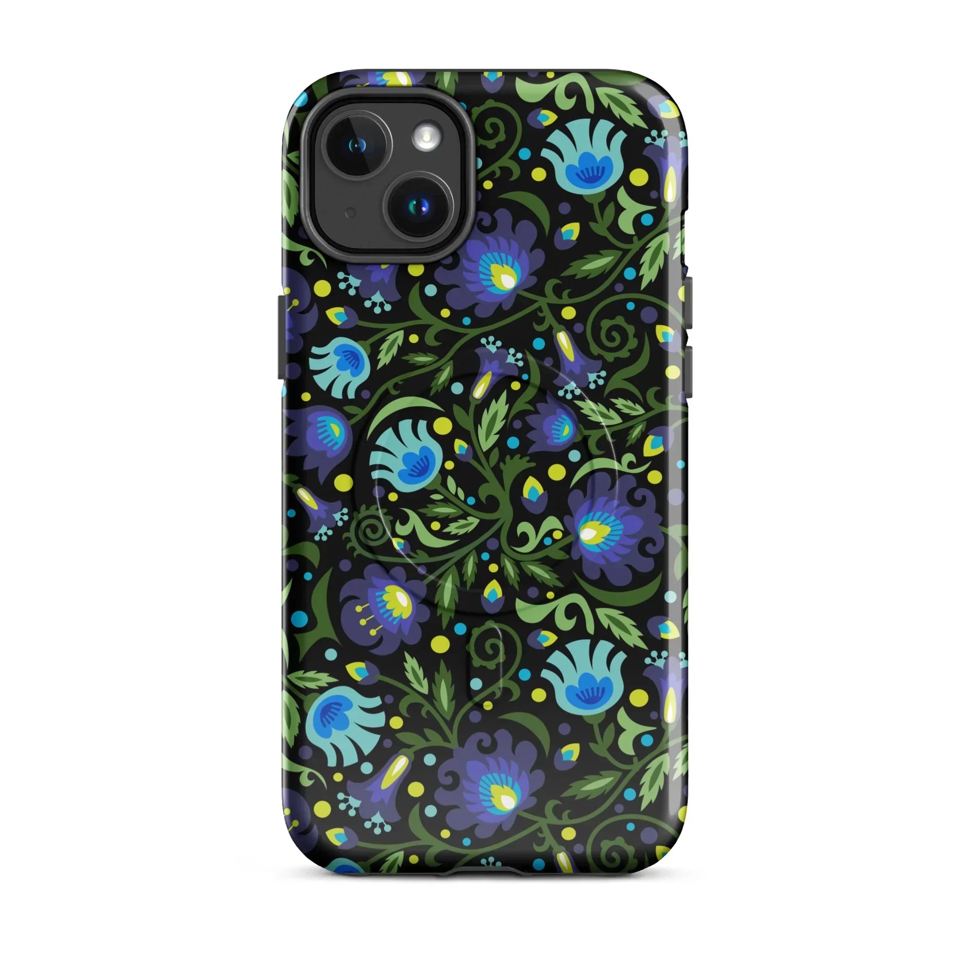 Gdańsk Blues Wycinanki MagSafe iPhone Case over black - The Global Wanderer