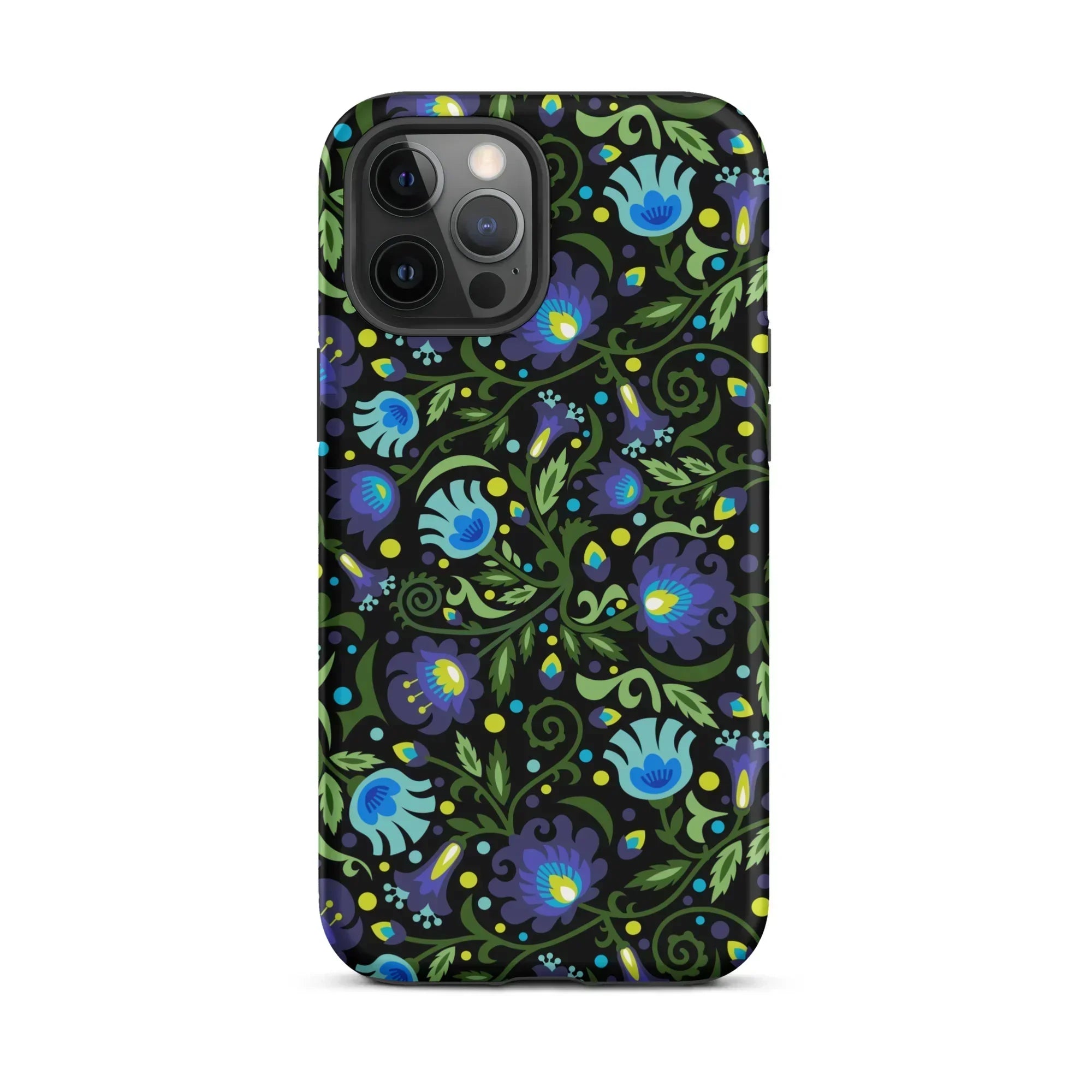 Gdańsk Blues Wycinanki iPhone Case over black - The Global Wanderer