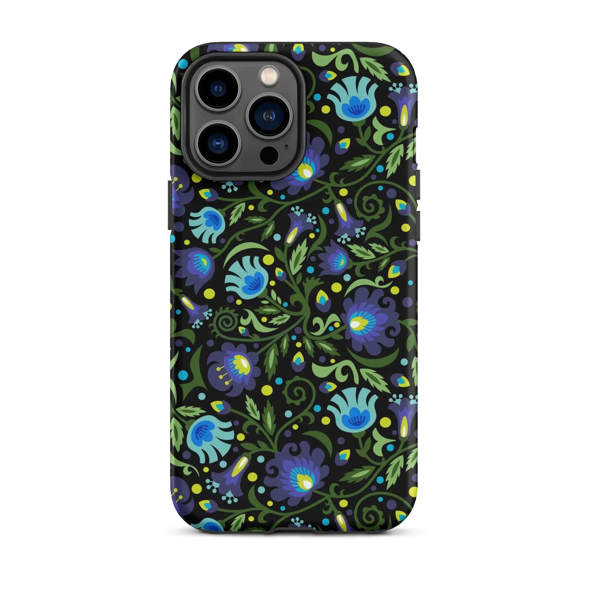 Gdańsk Blues Wycinanki iPhone Case over black - The Global Wanderer