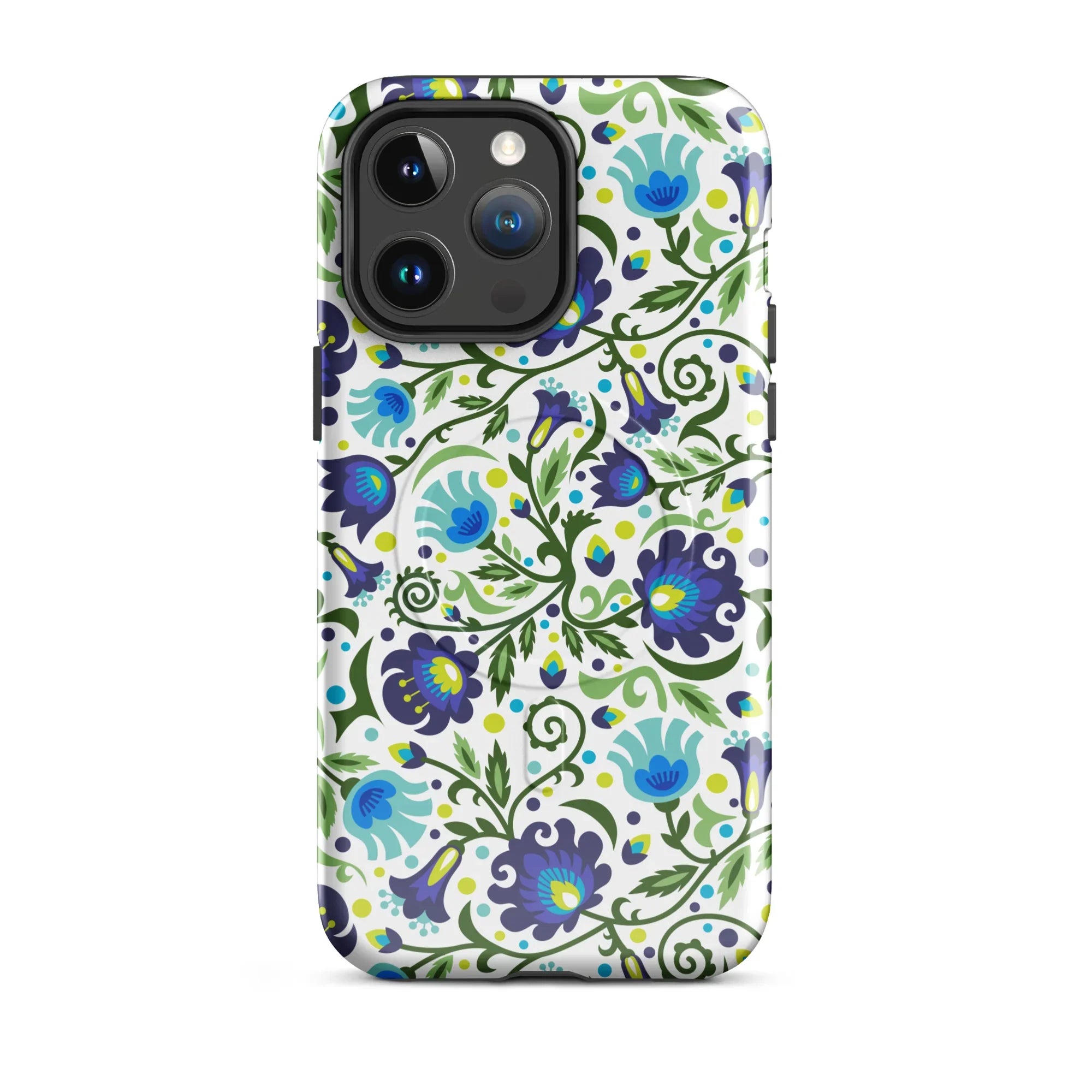 Gdańsk Blues Wycinanki MagSafe iPhone Case over white - The Global Wanderer