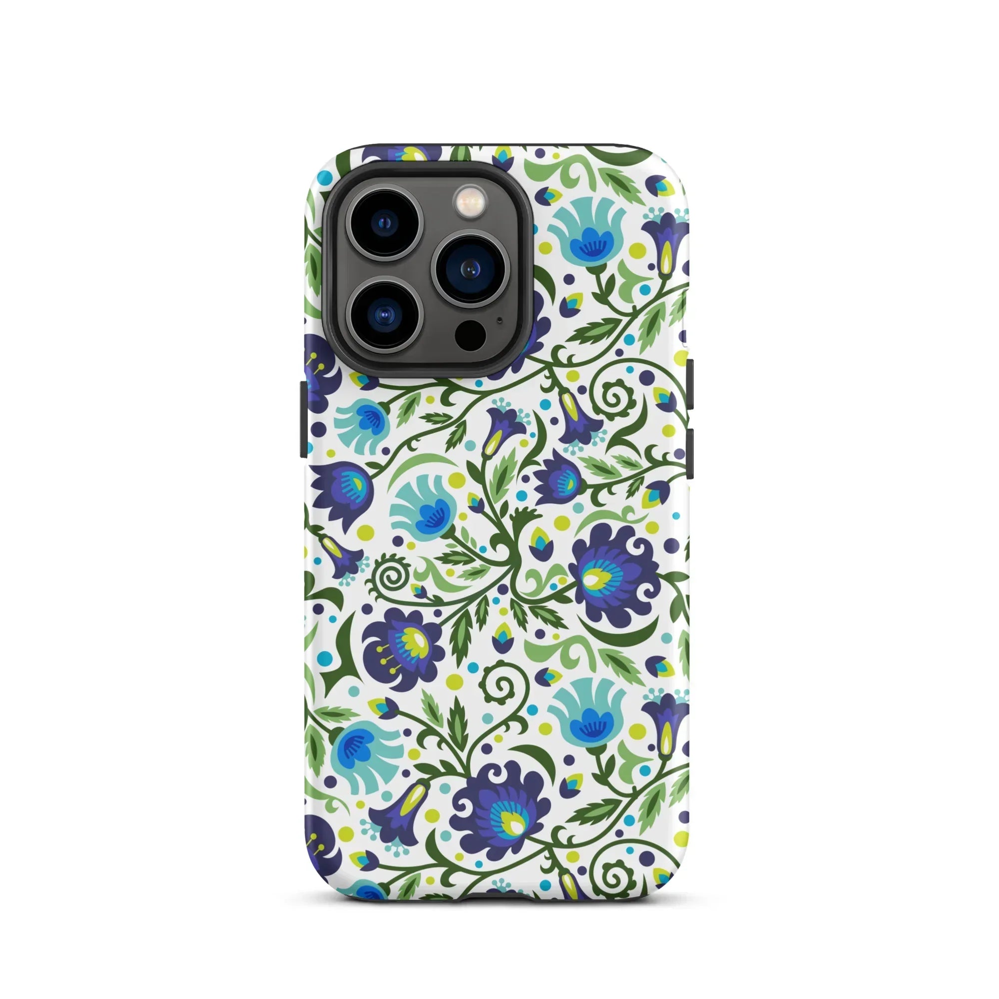 Gdańsk Blues Wycinanki iPhone Case over white - The Global Wanderer