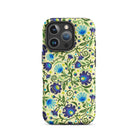 Gdańsk Blues Wycinanki MagSafe iPhone Case over yellow - The Global Wanderer